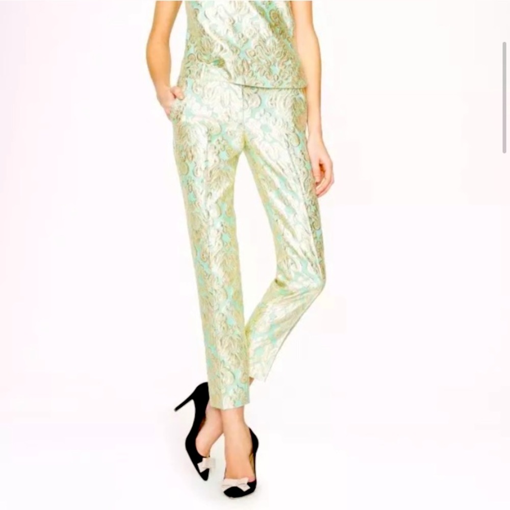 Gorgeous Metallic J. Crew Jacquard Pants